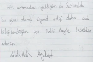 Hiç ummadan geldiğim bu festivalde bu güzel standı ziyaret edip daha çok bilgilendiğim için Fethi Bey'e teşekkür ederim.Abdullah Aykut